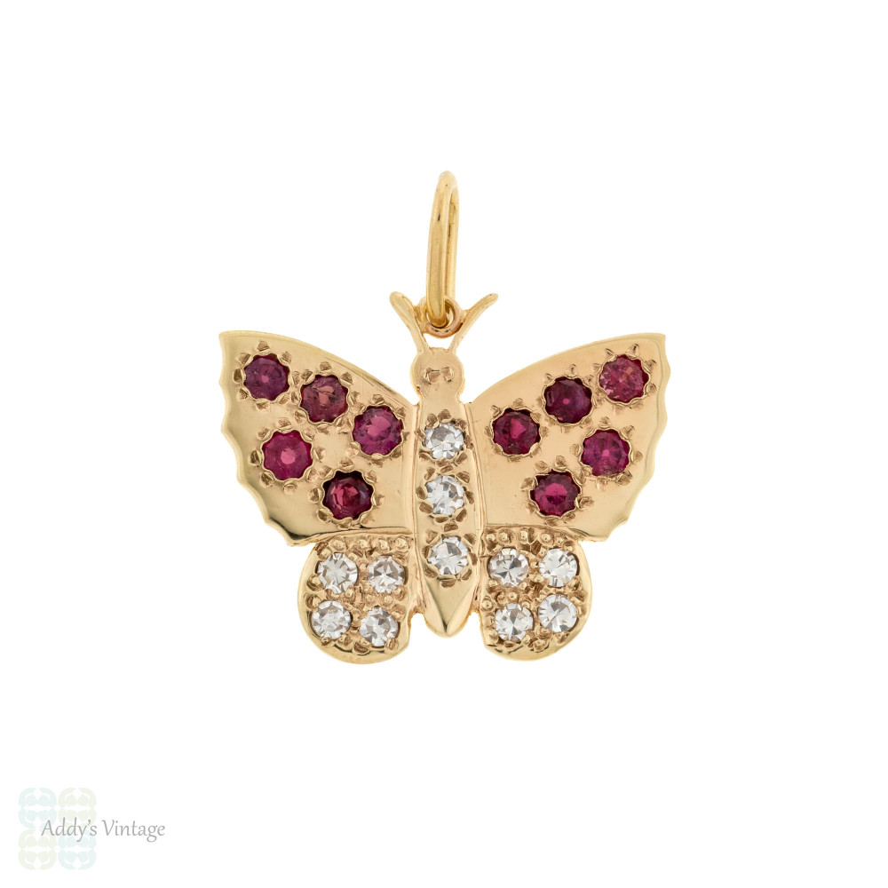 Butterfly Pendant July Birthstone Ruby Red Necklace – Aurora Tears